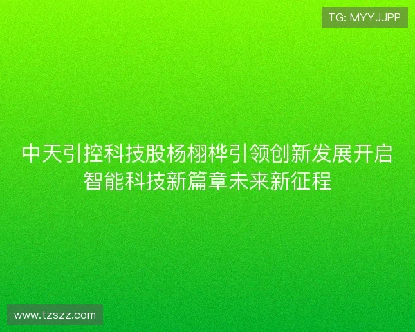 中天引控科技股杨栩桦引领创新发展开启智能科技新篇章未来新征程